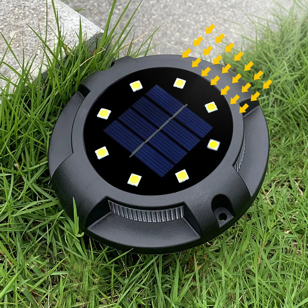 

4pcs LED Solar Underground Lights Stainless Steel Solar Buried Floor Light Outdoor Garden Path Ground Lights
