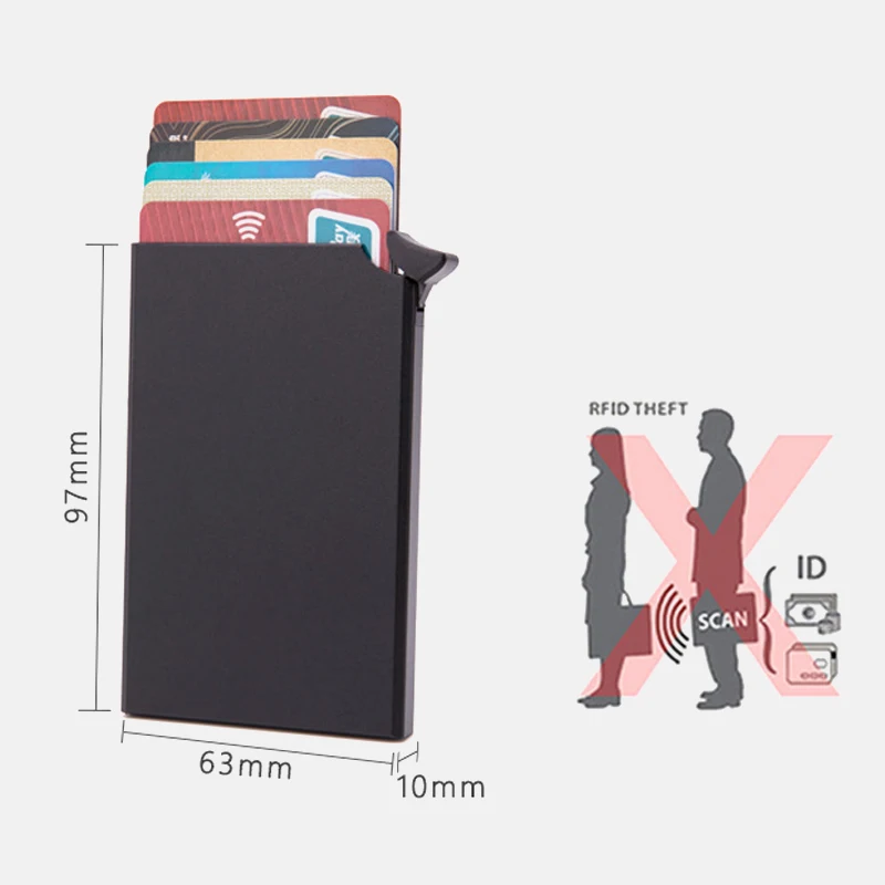 Чехол унисекс для кредитных карт с защитой от кражи металлический
