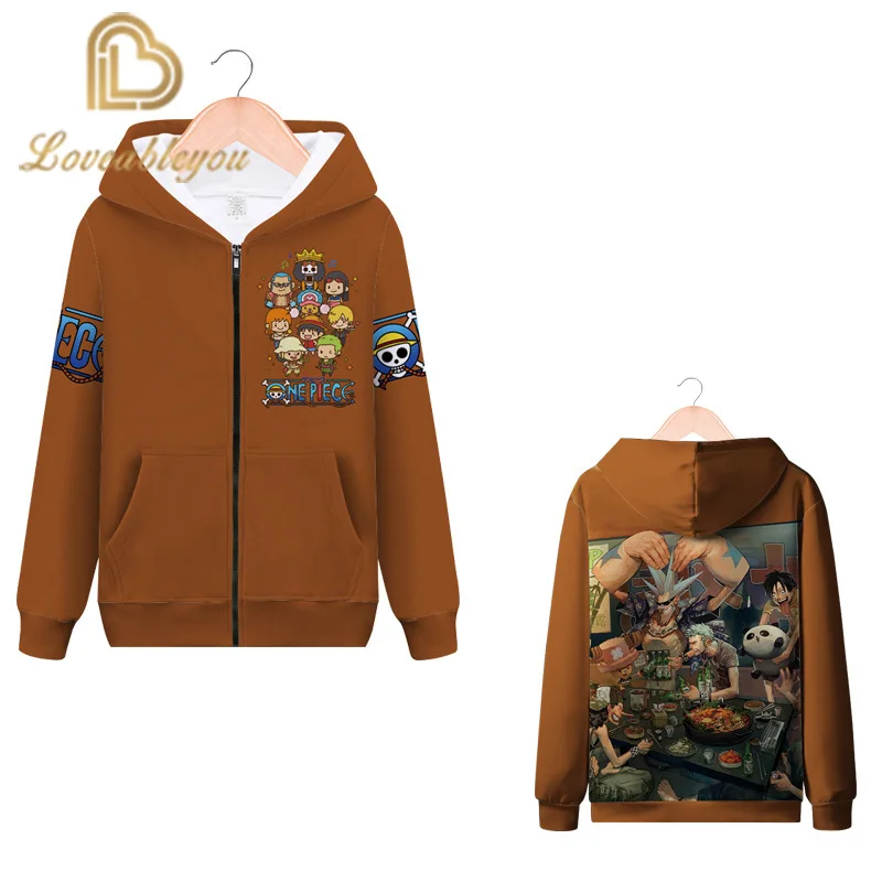 Anime One Piece Zipper 3d Printed Hooded Hoodies Sweatshirts for Men Spring Antumn Jackets Cardigan Tops |