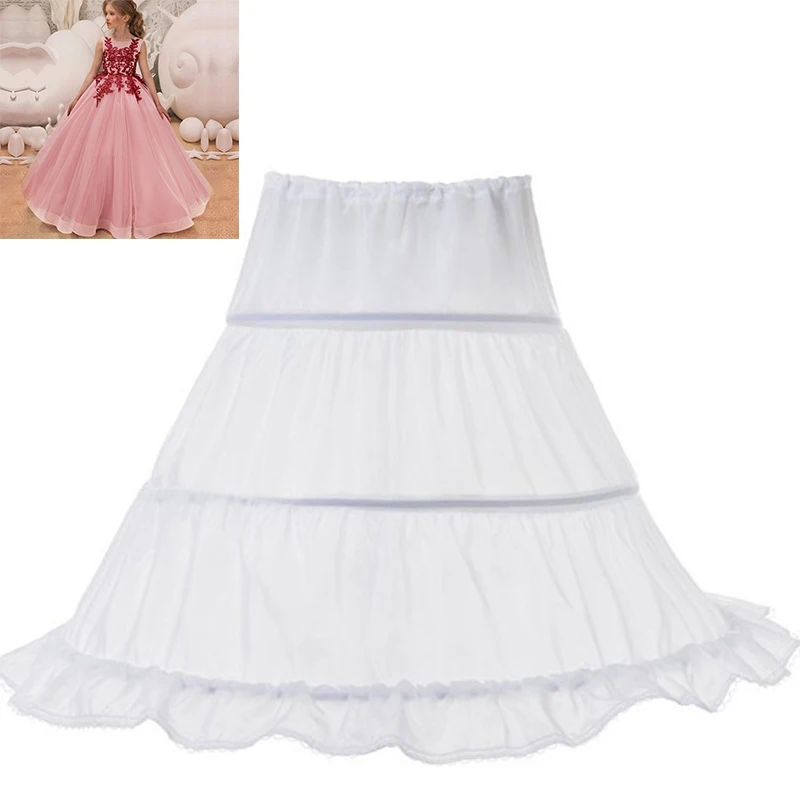 

Юбки-пачки для девочек, свадебная подъюбник, 3 Обручи из кринолина, нарядная юбка, бальное платье с эластичным поясом, От 3 до 14 лет