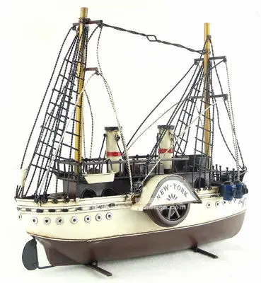 Винтаж ручной работы из кованого железа модель лодка украшение в американском