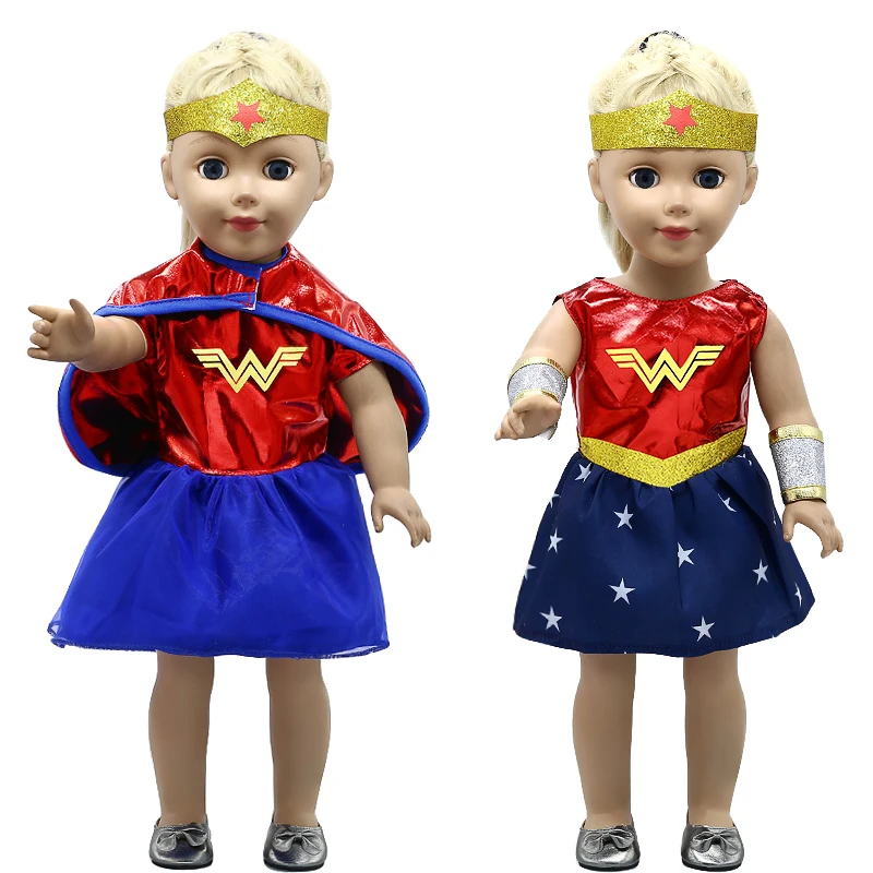 

Red Fairy Dress Set Fit 43cm Baby New Born,42cm Nenuco,18inch Girl Doll Clothes Accessories