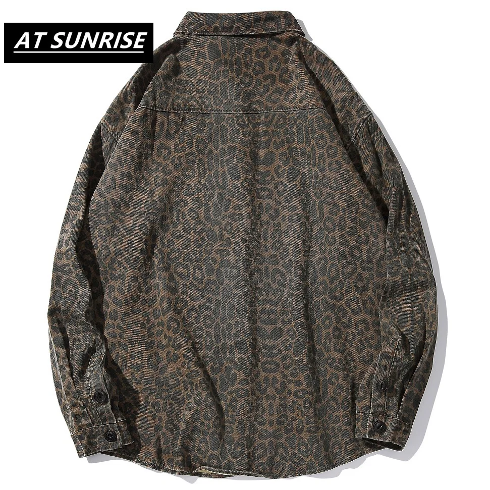 Мужские рубашки с леопардовым принтом модные топы в стиле Харадзюку уличная