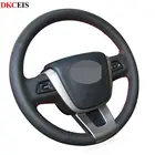 DKCEIS нескользящий DIY ручной пошив черный мягкий чехол рулевого колеса автомобиля из искусственной кожи для Geely SX7 GX7 EX8 EX7 Emgrand X7 X8