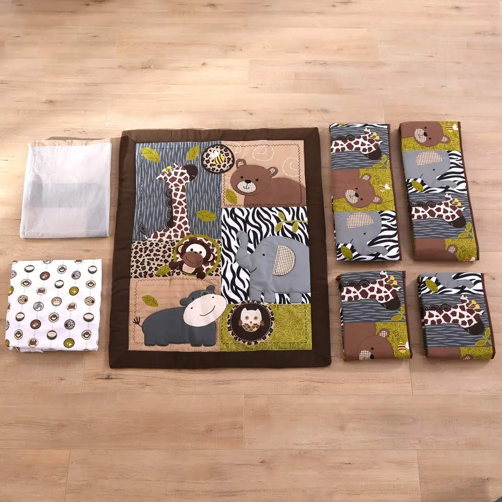 7 шт. вышивка детское постельное белье комплект berço комплекты для кроватки забор