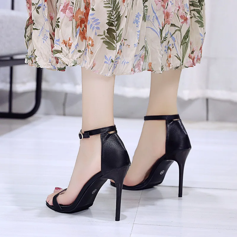 

HOT Ankle Strap Heels Women Sandals Summer Shoes Open Toe Chunky High Party Dress Black Sandals Sexy Black Luxury Gladiator wer4