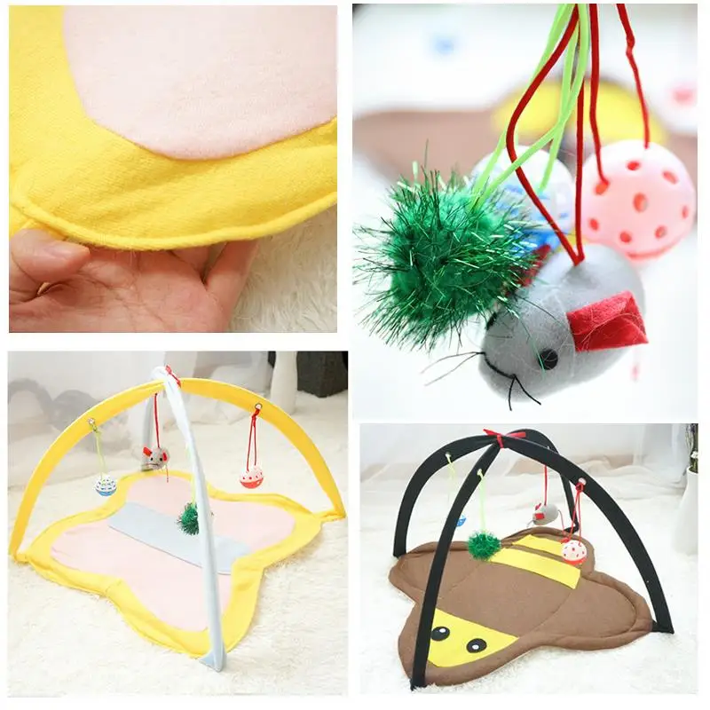 Забавная для кошек собак кровать коврик с мышкой игрушка мяч щенок котенок