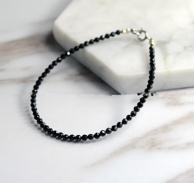 ORSA JEWELS серебряный браслет 925 для женщин Черная шпинель драгоценный камень браслет с природными камнями 18K Позолоченные ювелирные изделия нарукавная повязка OSB46-B