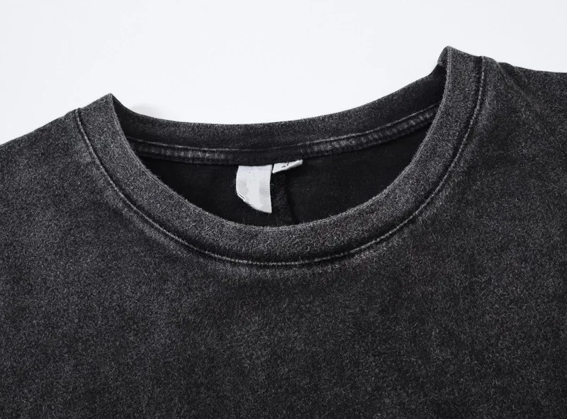 

Men's short sleeve super loose base wash fashion short sleeve casual