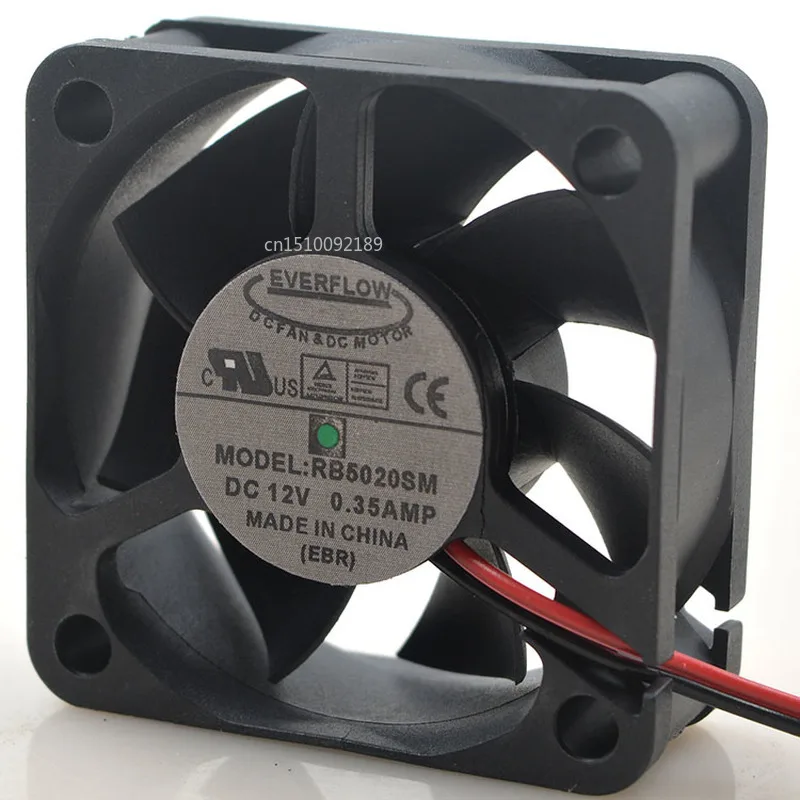 

for RB5020SM Silent Cooling Fan DC 12V 0.35A 5020 5CM 50*50*20mm 2 Wires