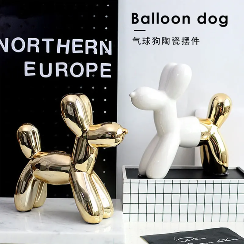 

Nordic Balloon Dog Ornaments Christmas Decorations New Year Gifts Creative Cute Ceramics Embellishments Bedroom Home Decor