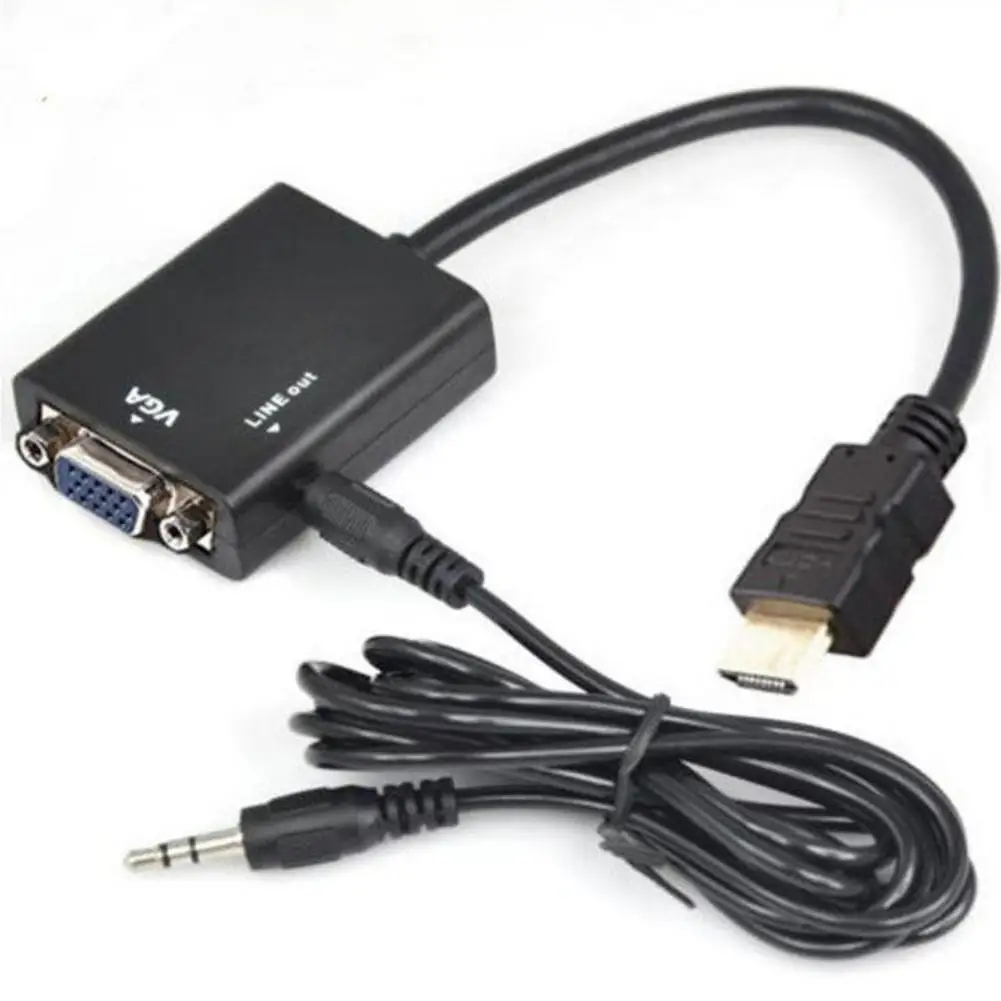 Мини HDMI мужчина к VGA Женский видео конвертер адаптер HD 1080P с аудио выходом для ПК DVD