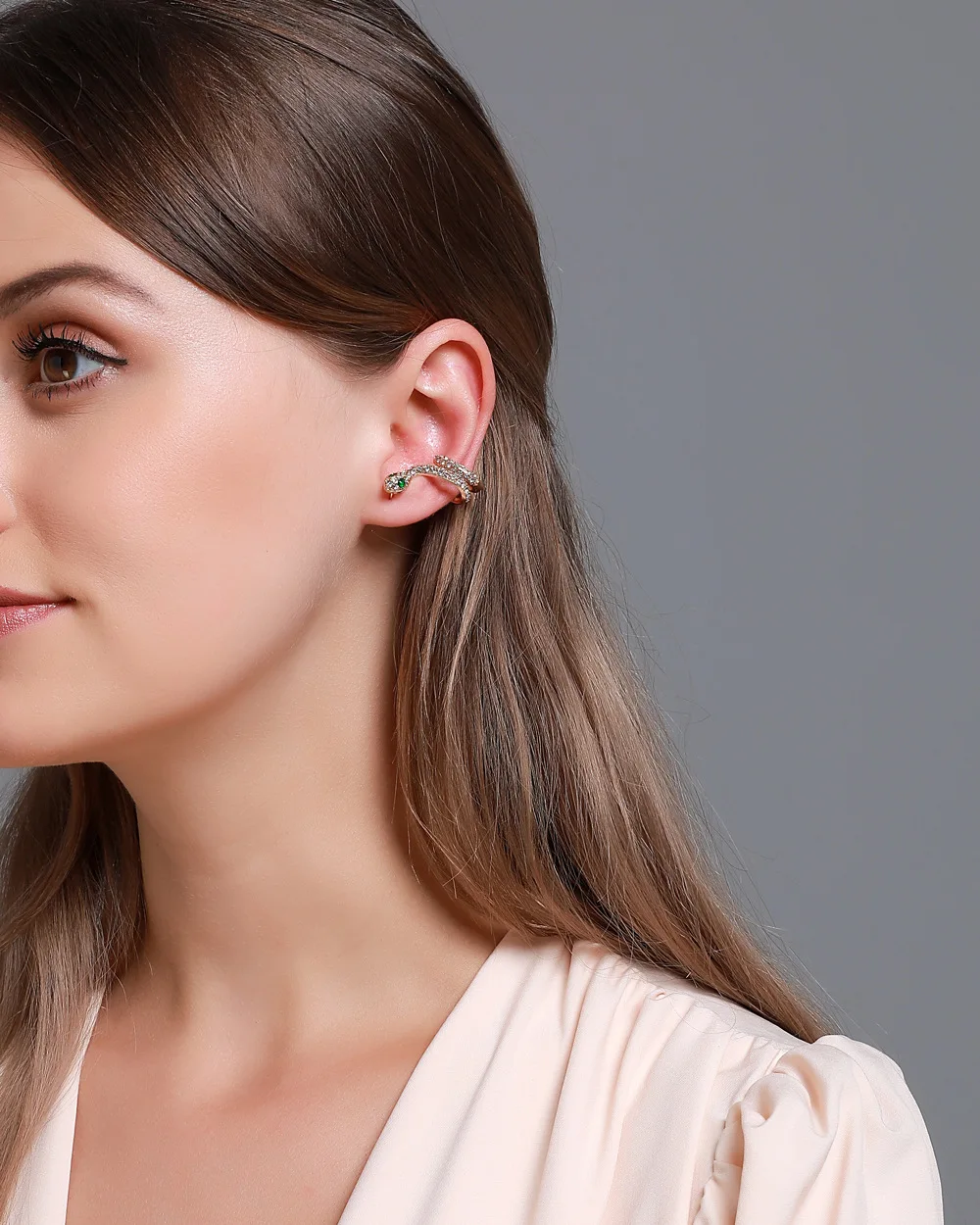 Женские серьги гвоздики в европейском стиле 1 шт. полная змея со стразами