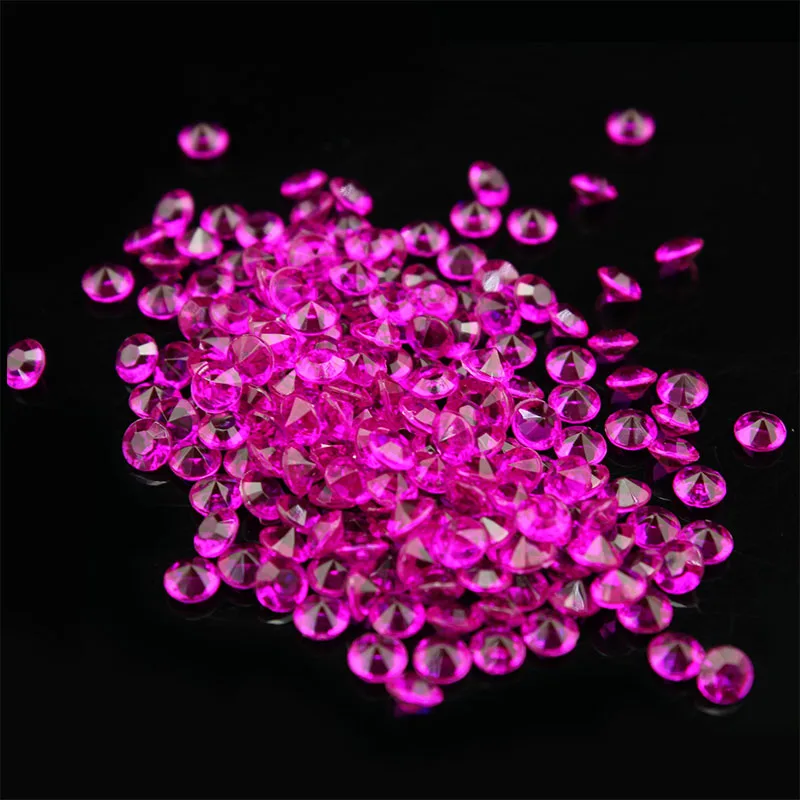 Rose Red Алмазные свадебные конфетти декорация драгоценные камни 8 мм 2CT 2000 шт. в упаковке, Разбрасыватели конфетти для стола, прозрачные кристаллы, центральный элемент, вечерние принадлежности - Цвет: Rose Red