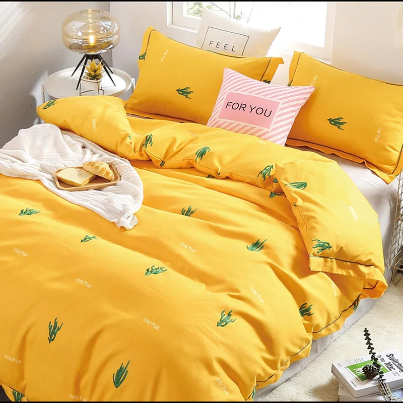 Alanna Solid Sweet style Little red Heart Flower Plant leaves and animals Printed 4/7pcs Bedding set with Different Color - Цвет: SL1015