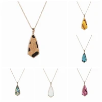 zwpon triangle kite leopard snakeskin leather pendant necklace fashion long chain pendant necklace for woman jewelry wholesale