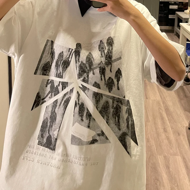 

XITAO Print Casual T Shirt Women Hip Hop Tide Fashion New Style O Neck Collar Half Sleeve Pullover Oversize 2021 Summer ZY5828