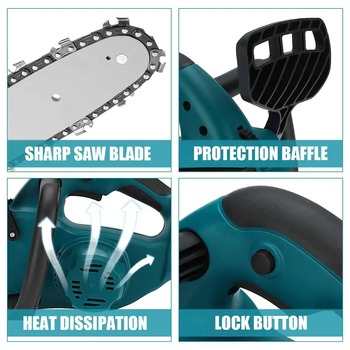 10 Inch Brushless Cordless Chainsaw Electric Saw Bracket Woodworking Cutter Machine Garden Pruning Tools For Makita 18V Battery |