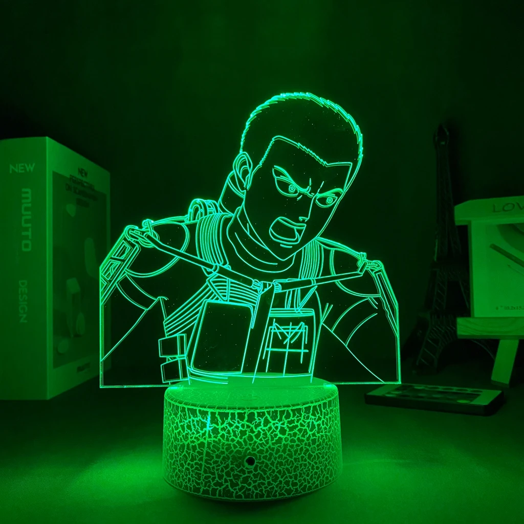 

Светильник 3d из аниме «атака на Титанов», ночная лампа для спальни, Декор, подарок на день рождения, 4 Конни Спрингера