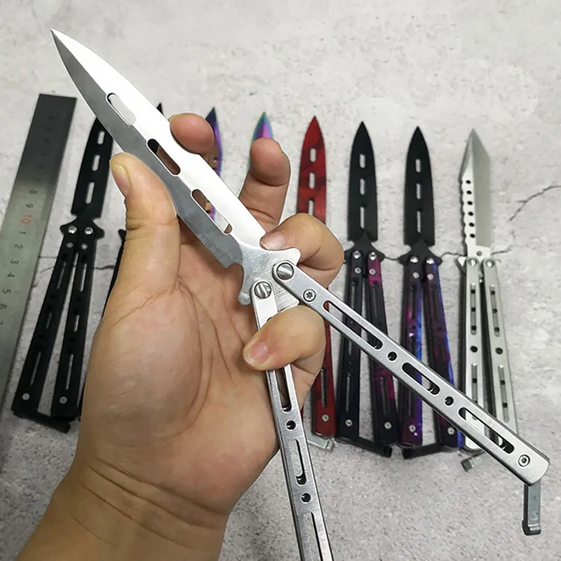 Нож-бабочка тренировочный складной нож нержавеющая сталь игра игрушка без