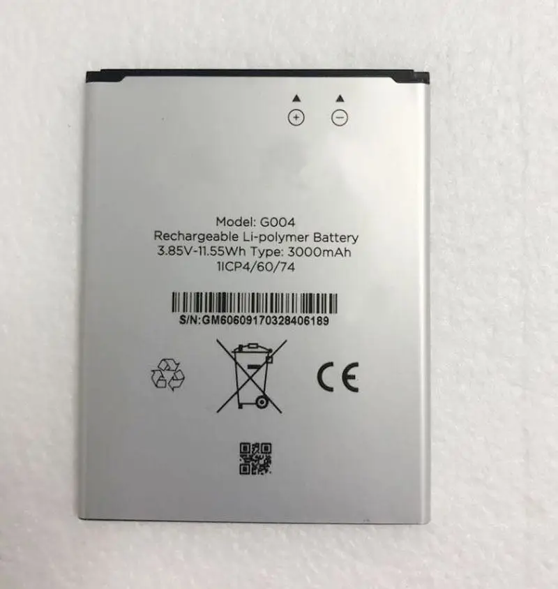 New 3.85V G004 3000mAh Rechargeable Li-polymer Battery for General Mobile G004 Cell Phone 1ICP4/60/74