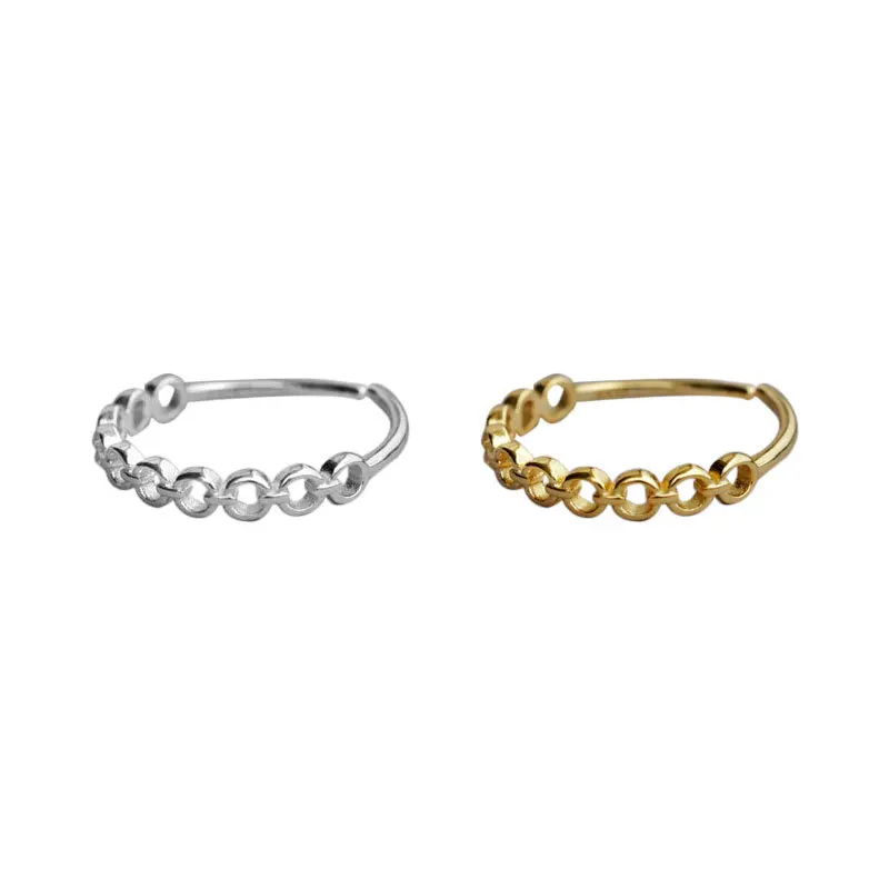 

YC3364R S925 Silver Fashion Classic Simple Chain Adjustable Rings GIRL'S Gift Party WOMEN'S Jewelry Ring 2021