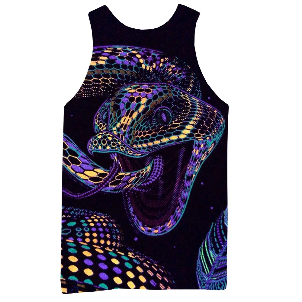 

Snake Graphic Tank Top For Men 3D Print Sleeveless Pattern Top Psychedelic Vest