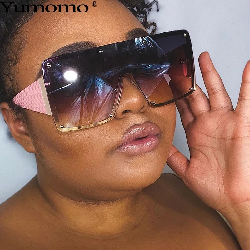 

Fashion Oversized Sunglasses Women Men 2020 Brand Designer Big frame Sun Glasses Female One Piece Travel Gafa de sol UV400