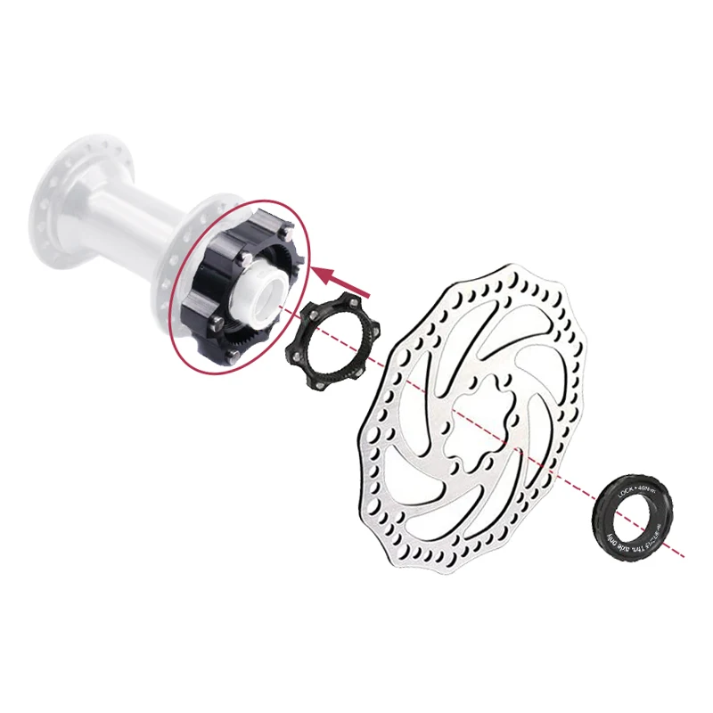 Адаптер центрального замка горного велосипеда Teyssor для 6 болтов винтового