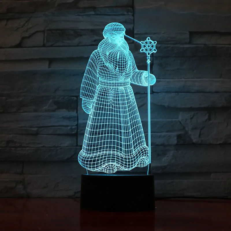 

3D Lamp Christian Pope Touch Sensor Bright Base 7 Colors with Remote Best Present for Children Dropship Led Night Light Lamp