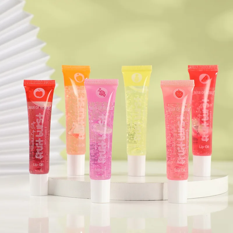 

12pc/lot Scented Lip Jelly Lip Gloss Fruit Burst Lip Oil Scented Lip gloss Plumping Lipgloss Moisturizer Vitamin E Mineral Oil