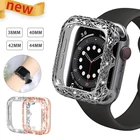 Новый роскошный Алмазный чехол для Apple Watch SE 6 5 4 3 2 1 40 мм 44 мм, медный защитный чехол для часов IWatch серии 42 мм 38 мм
