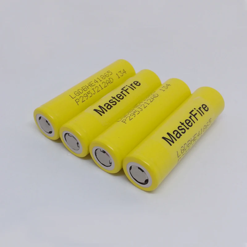 MasterFire 100% оригинальный LG LGDBHE41865 2500 мАч HE4 литиевая батарея 18650 3 7 в power электронные