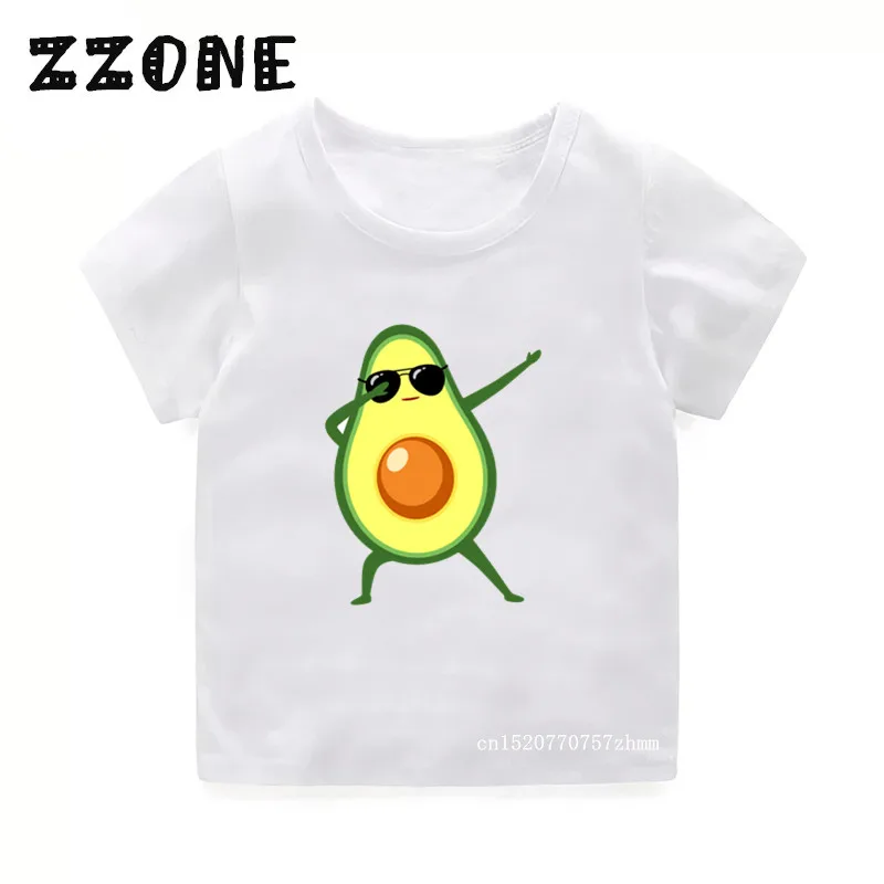 Детская футболка с принтом авокадо повседневные топы короткими рукавами для