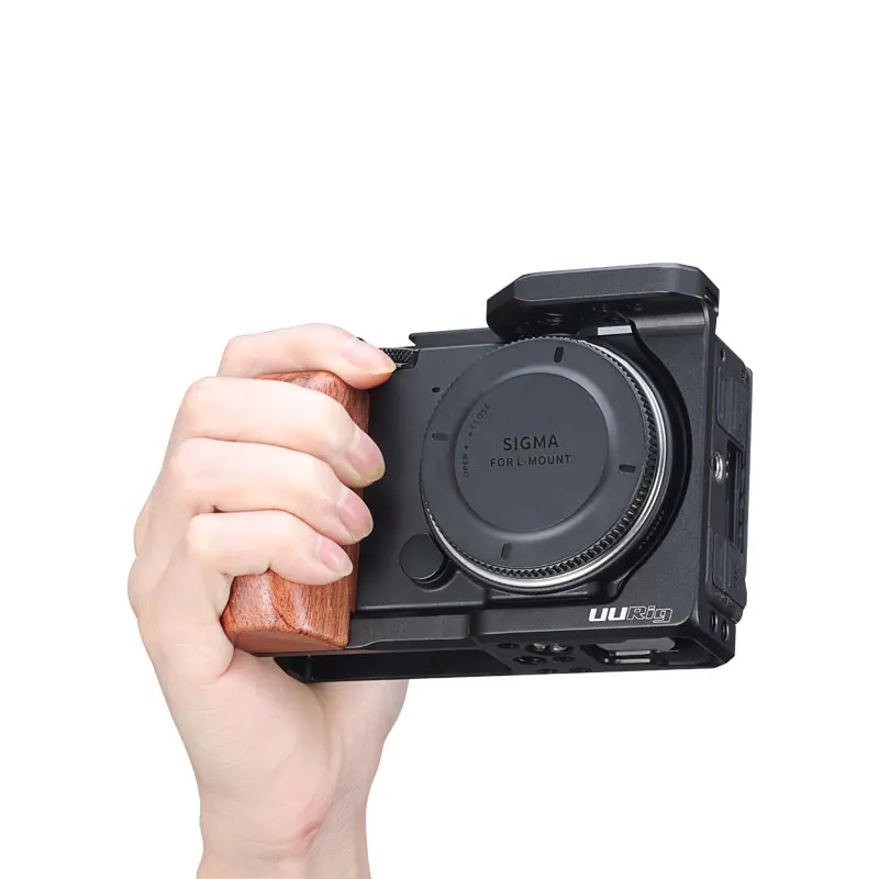 UURig Sigma FP беззеркальных Камера клетка с деревянной ручкой продлить Холодный