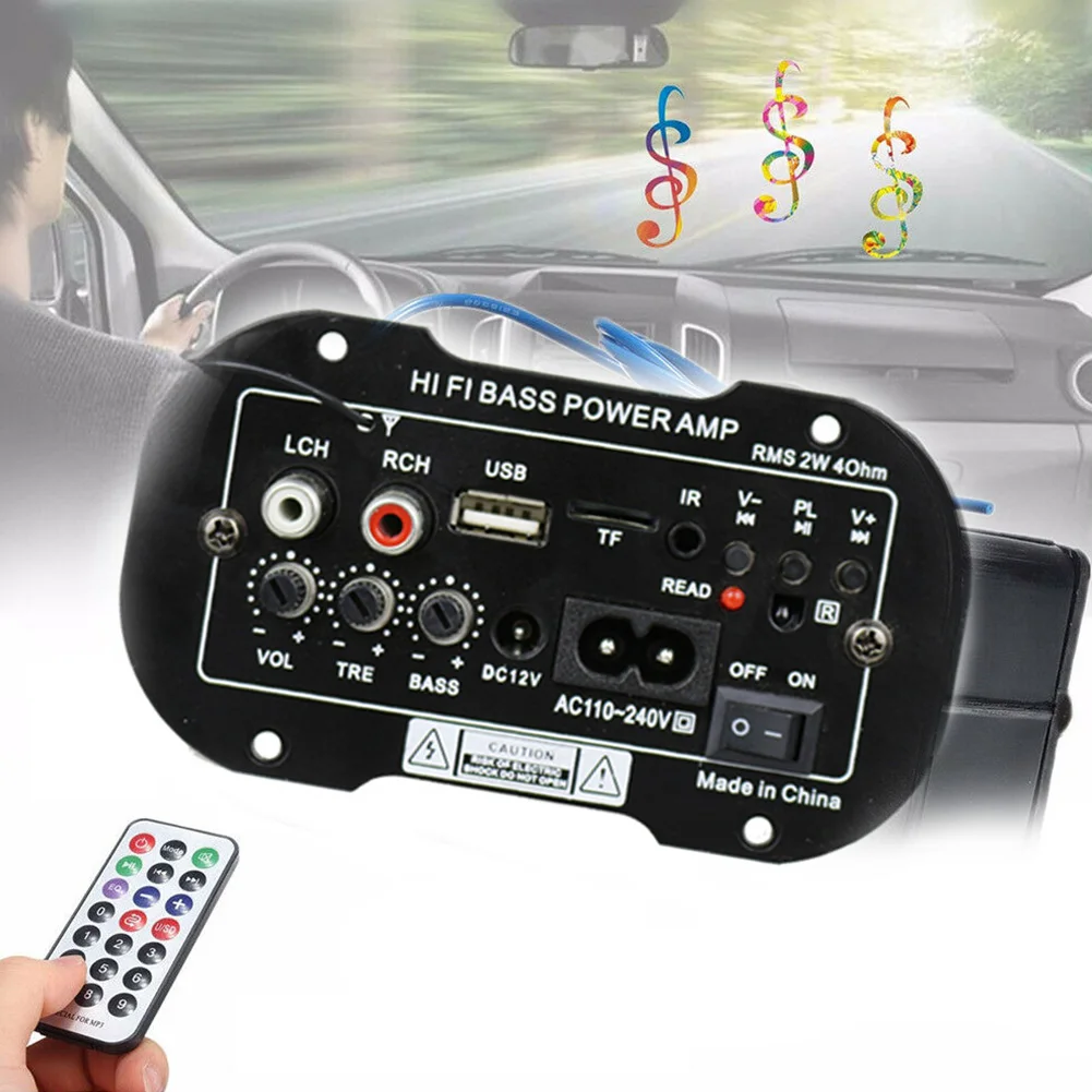 Bluetooth Audio Mini Bass Power Amplifier Hi-Fi Remote Control USB TF 2 Din Subwoofer Stereo Digital Auto Car Radio | Автомобили и