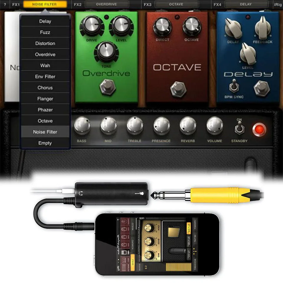 Гитарная установка кабель адаптер аудиоусилитель интерфейс система конвертер