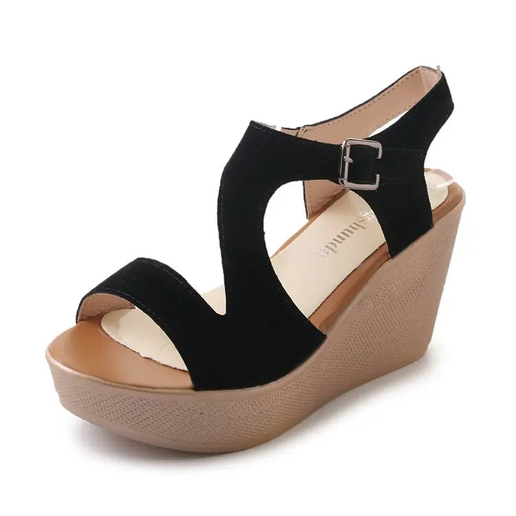 

Sandals women 2021 summer new waterproof platform ultra-high heel wedge ladies fashion breathable lace women's shoes