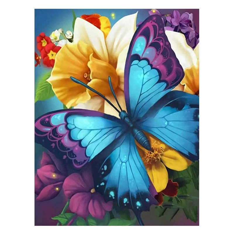 

Diamond Painting Diamond Full Diamond Round Diamond Living Room Decoration Crafts Flower Butterfly