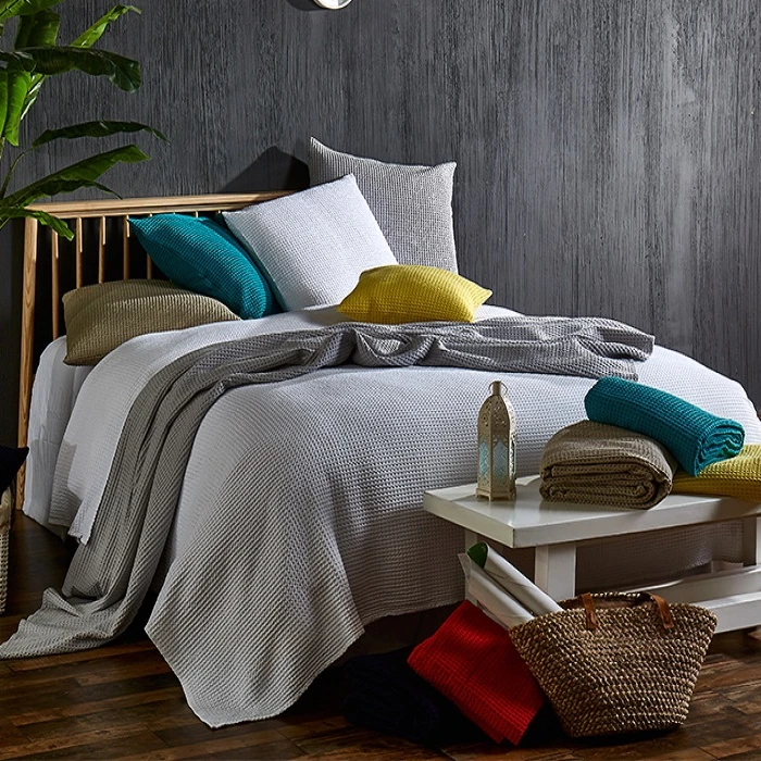 Waffle Throw Blanket Bedspreads Cotton Christmas Decorations For Home Comfy Portable Travel All-Season Skin-friendly Soft