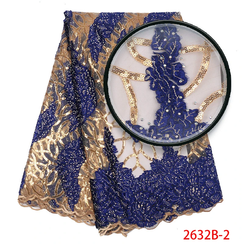 Кружевная ткань с французскими блестками 2019 Высококачественная вышивка