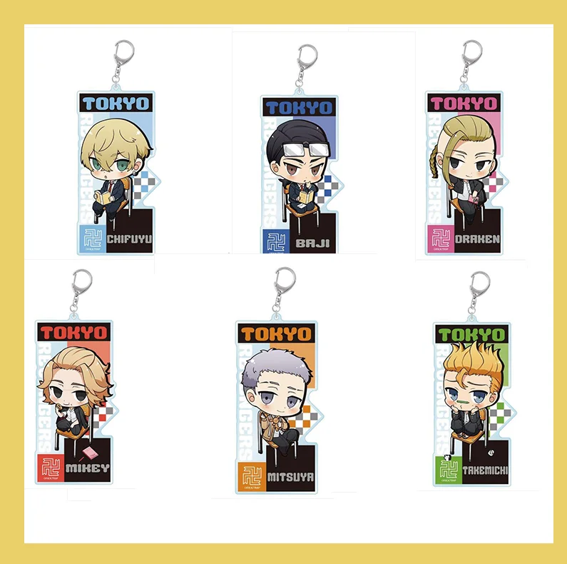 

Anime Tokyo Revengers Baji Mikey Mitsuya Draken Cosplay PVC Figure Pendant Keychain Keyring Figure Kids Toy 9692