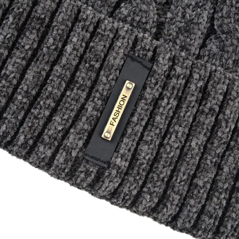 Зимняя теплая шапка и шарф комплект плотный вязаный Skulleis шапки бини Для мужчин на