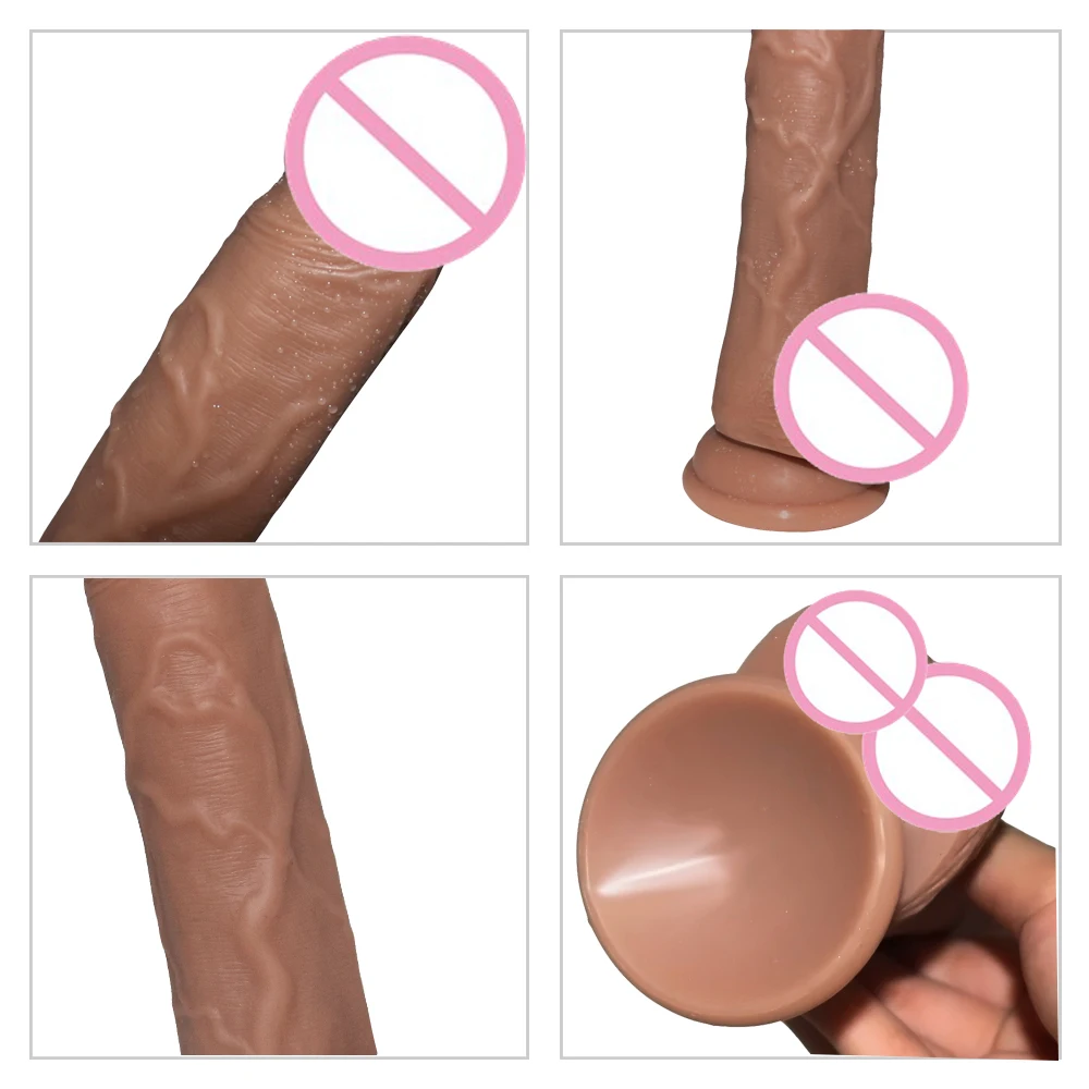 Реалистичный Мягкий Двойной силиконовый фаллоимитатор с присоской поддельный