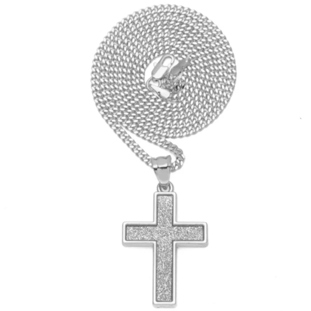 Хип-Хоп Мужская наклейка крест кулон ожерелье blingbling кубинская цепь мужская мода