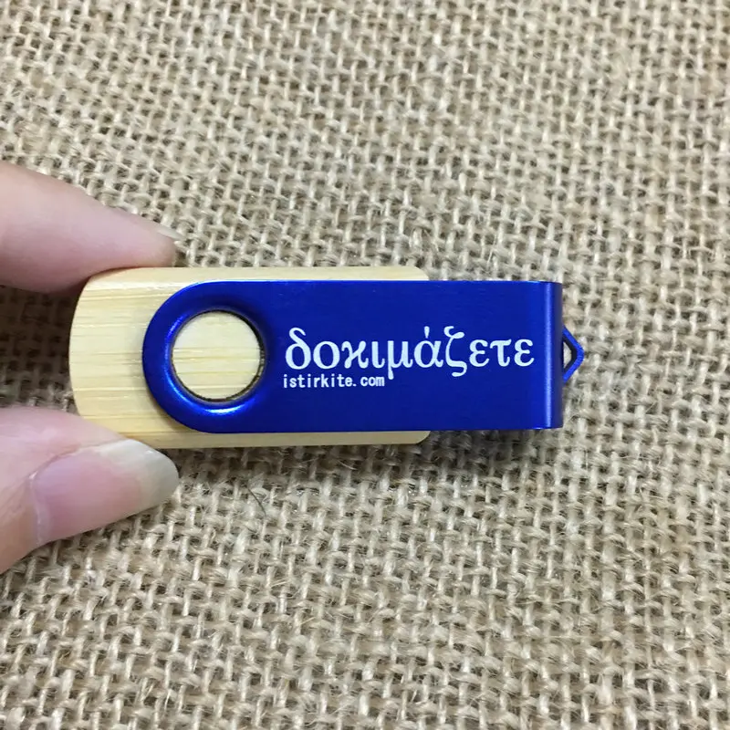 Logo10 шт Бесплатная вращающаяся деревянная Флешка персональный подарок Usb флешка