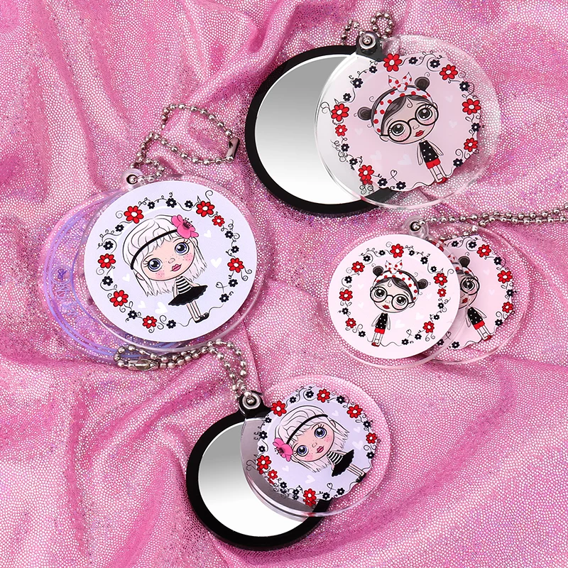 Прозрачный акриловый зеркальный брелок с напечатанным логотипом любой формы