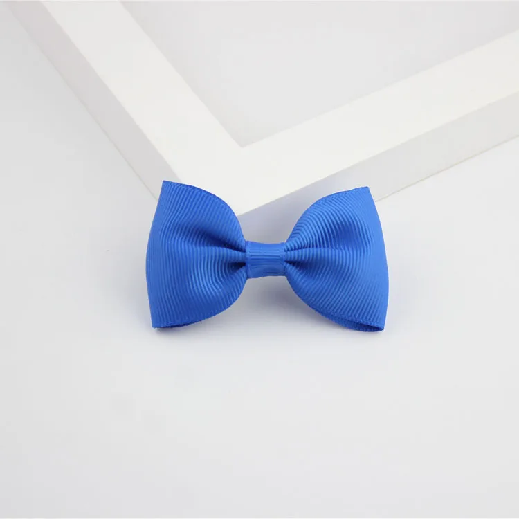 06 Royal Blue Мода аплодисменты конфеты заколки для детей, без рукавов, для детей, с полоской однотонную ленточку зажим для волос луки для девочек Для женщин заколки, аксессуары HCGY0002 - Цвет: 06 Royal Blue