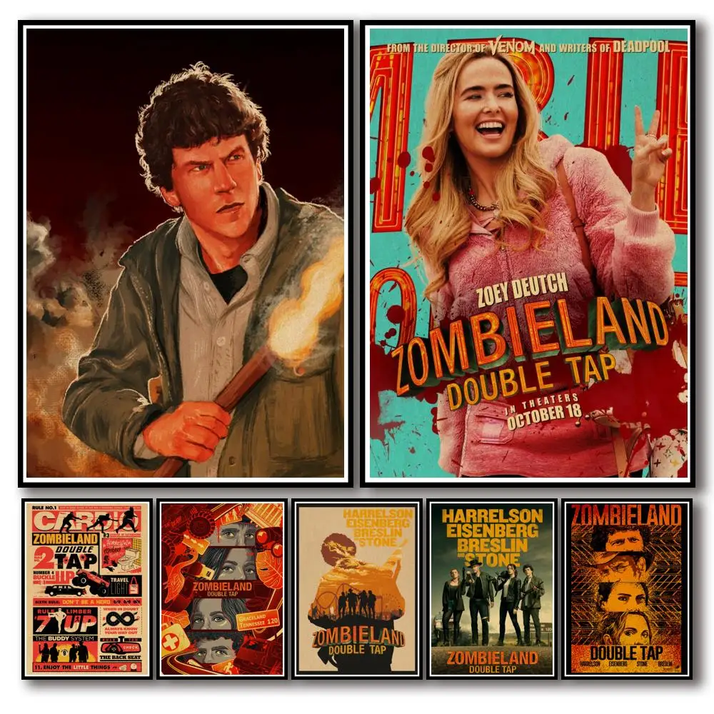 

25 стилей, комедия, искусство ZOMBIELAND, искусство, необычная Наклейка на стену для кофейни, бара