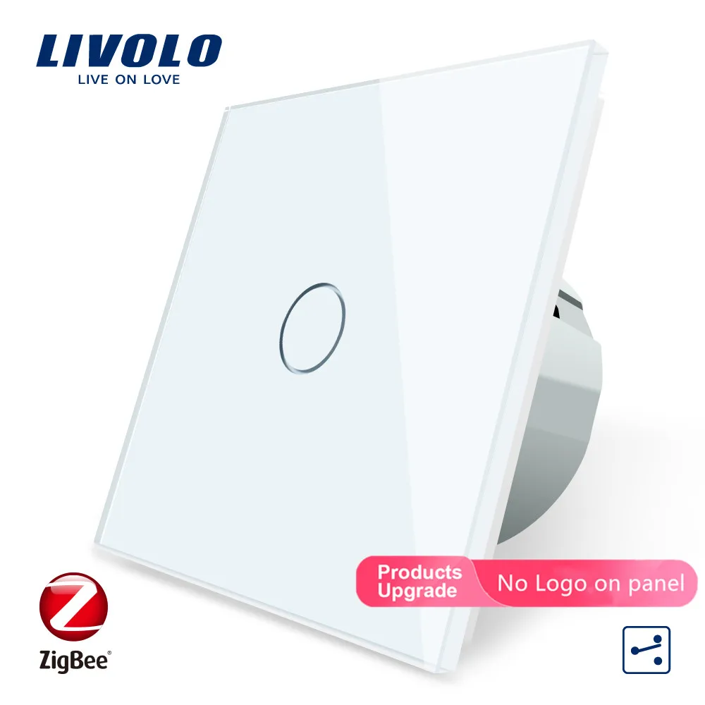 White-No logo Livolo ZigBee умный дом wifi переключатель Беспроводная интеллектуальная Автоматизация 2 способа управления приложением, работает с google home, aleax, echo, без логотипа - Цвет: White-No logo